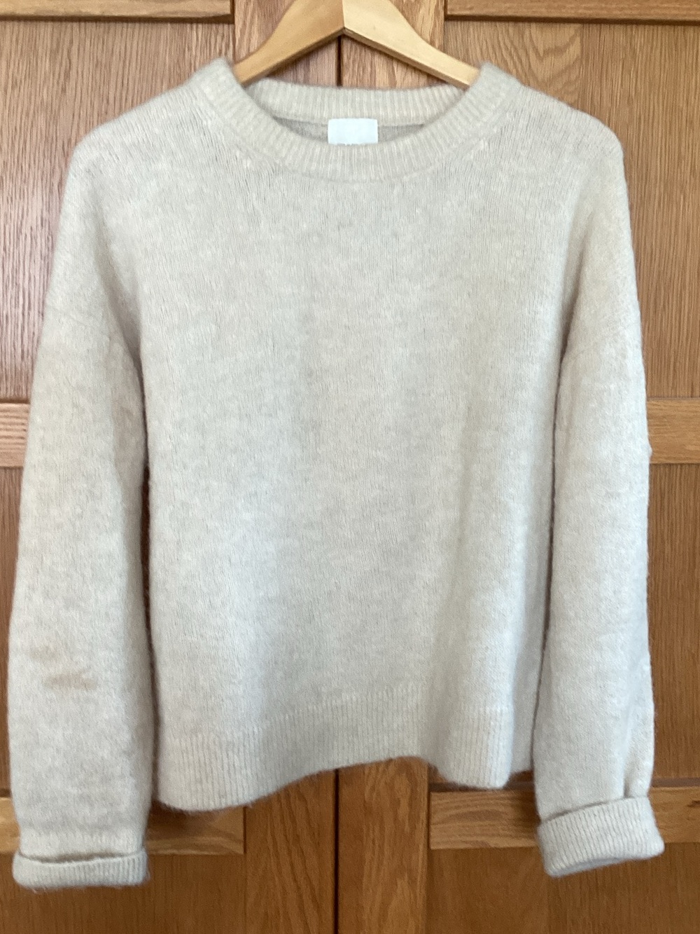 H&M Crew Neck Sweater in Light Beige